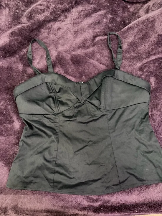 3X Maneater Top In Black Vixen By Micheline Pitt Vintage Pin Up Built In Bra - Picture 2 of 3